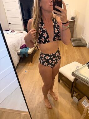 Kelea Loves Swimwear Hawaiian Reversible High-Waist Halter Bikini
